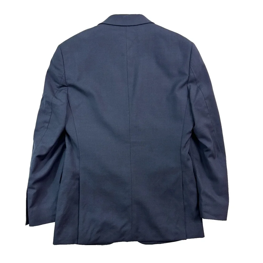 Pronto Uomo‎ 36R Navy Blue Blazer Jacket Sport Suit Coat 100% Wool All Season